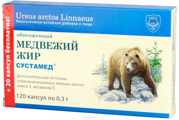 Упаковка медвежьего жира в капсулах